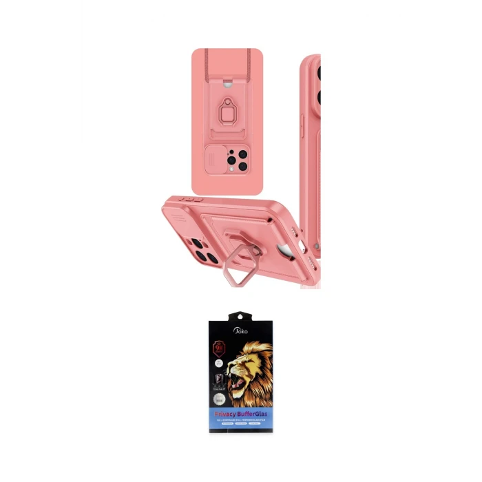 ieg™ iPhone 15 Pro Kılıf Vadi Form Prime - Siyah Buffer Hayalet Cam Ekran Koruyucu