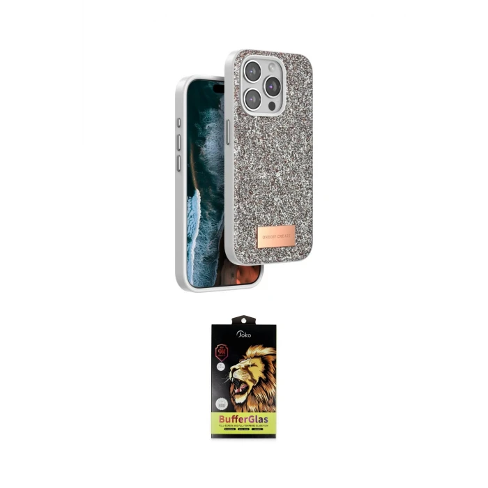 ieg™ iPhone 15 Pro Kılıf Vadi Klasik Serisi - Siyah Buffer Cam Ekran Koruyucu