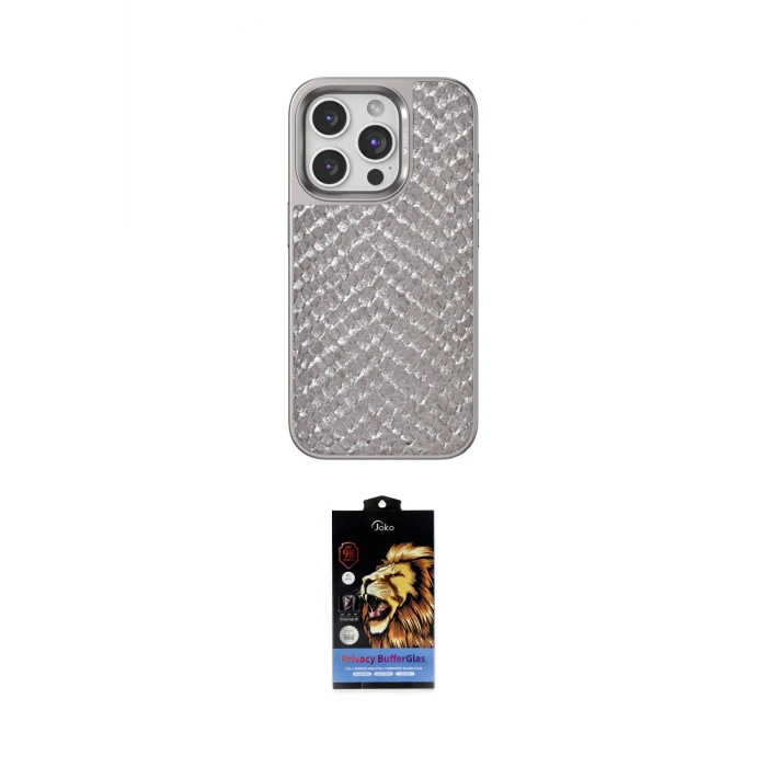ieg™ iPhone 15 Pro Kılıf Vadi Özel Seri - Siyah Buffer Hayalet Cam Ekran Koruyucu