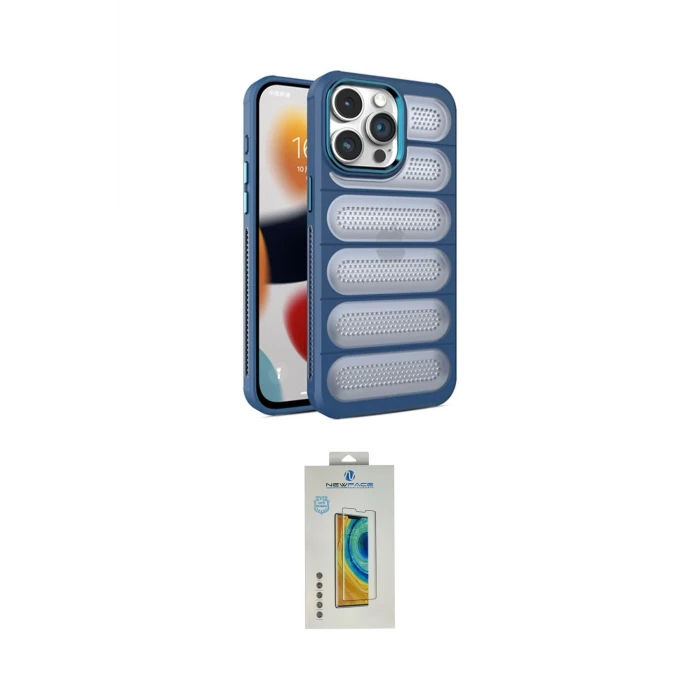 ieg™ iPhone 15 Pro Kılıf Yadigar Doku Özel Seri - Siyah Polymer Nano Ekran Koruyucu