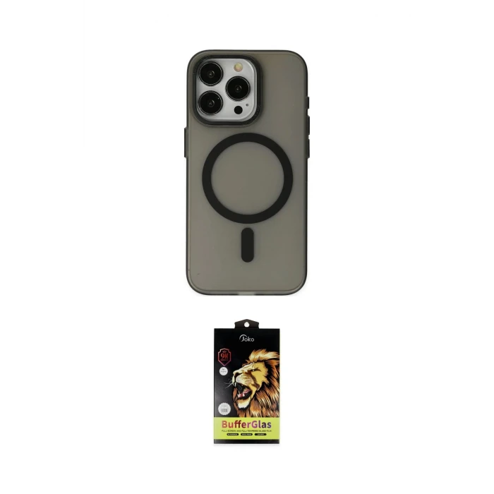 ieg™ iPhone 15 Pro Kılıf Yadigar Işık - Siyah Buffer Cam Ekran Koruyucu