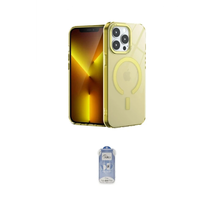 ieg™ iPhone 15 Pro Kılıf Yankı Çizgi - Siyah Joko Magic 5D Cam