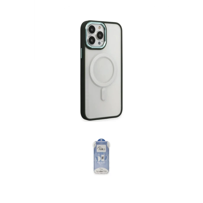 ieg™ iPhone 15 Pro Kılıf Yankı Işık Özel Seri - Siyah Joko Magic 5D Cam