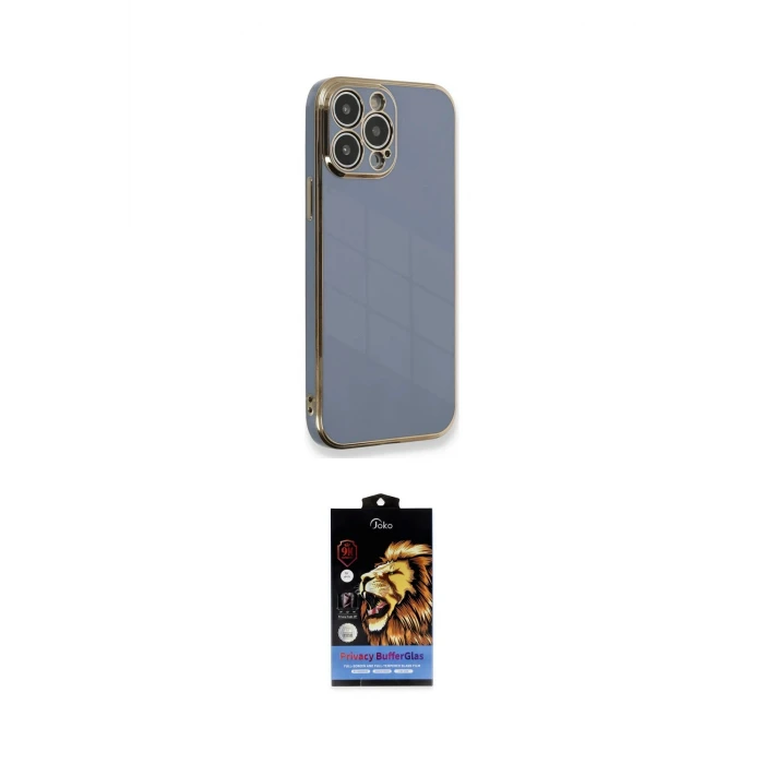 ieg™ iPhone 15 Pro Kılıf Yankı Serisi - Siyah Buffer Hayalet Cam Ekran Koruyucu