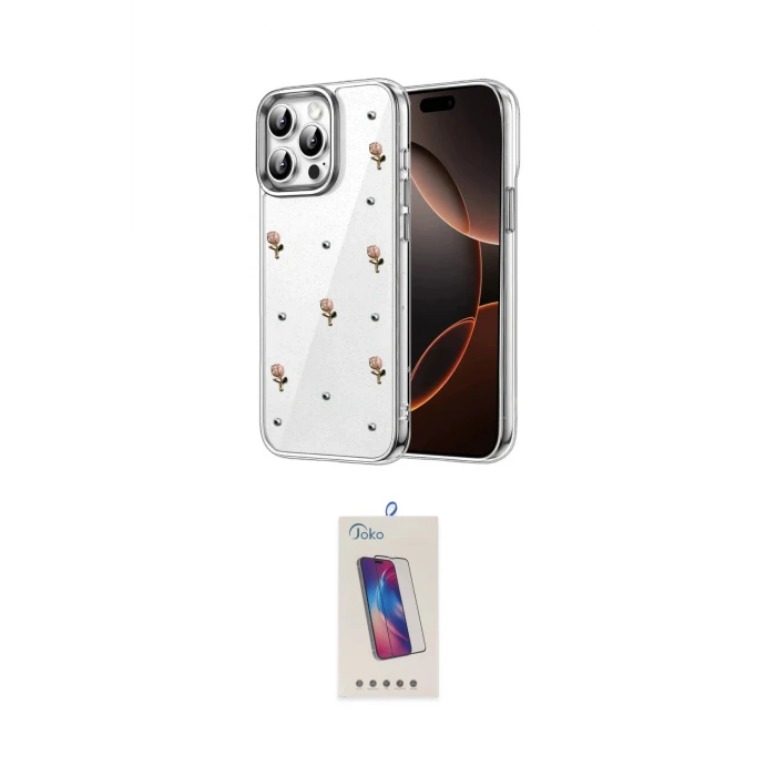 ieg™ iPhone 15 Pro Kılıf Yörünge Form - Siyah Joko 5D Cam