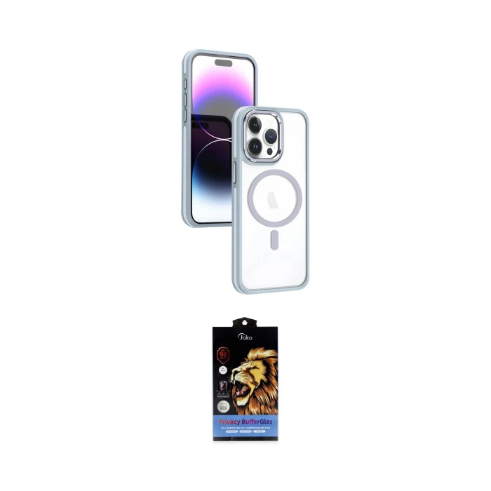 ieg™ iPhone 15 Pro Kılıf Yörünge Klasik - Siyah Buffer Hayalet Cam Ekran Koruyucu
