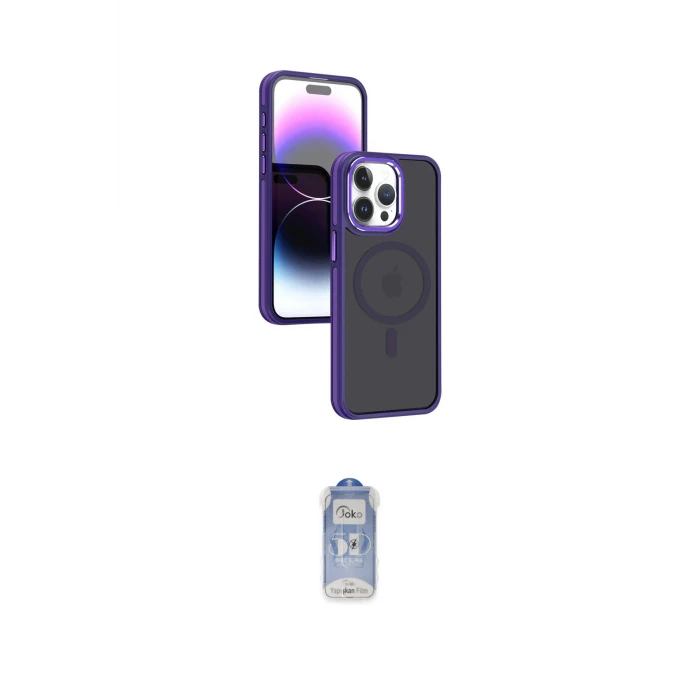 ieg™ iPhone 15 Pro Kılıf Yörünge Klasik - Siyah Joko Magic 5D Cam
