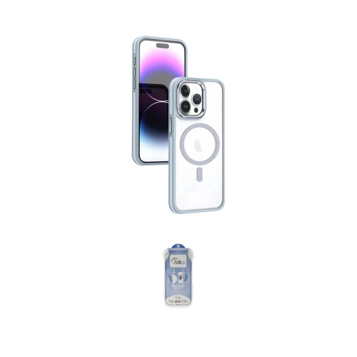 ieg™ iPhone 15 Pro Kılıf Yörünge Klasik - Siyah Joko Magic 5D Cam