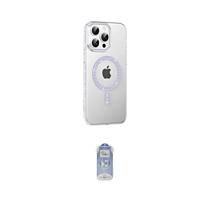 ieg™ iPhone 15 Pro Kılıf Yörünge Koleksiyonu - Siyah Joko Magic 5D Cam