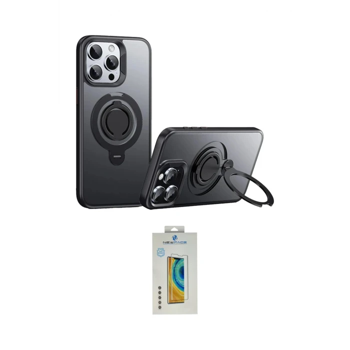 ieg™ iPhone 15 Pro Kılıf Zirve Çizgi Prime - Siyah Polymer Nano Ekran Koruyucu