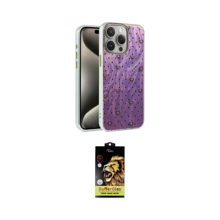 ieg™ iPhone 15 Pro Kılıf Zirve Modern Prime - Siyah Buffer Cam Ekran Koruyucu