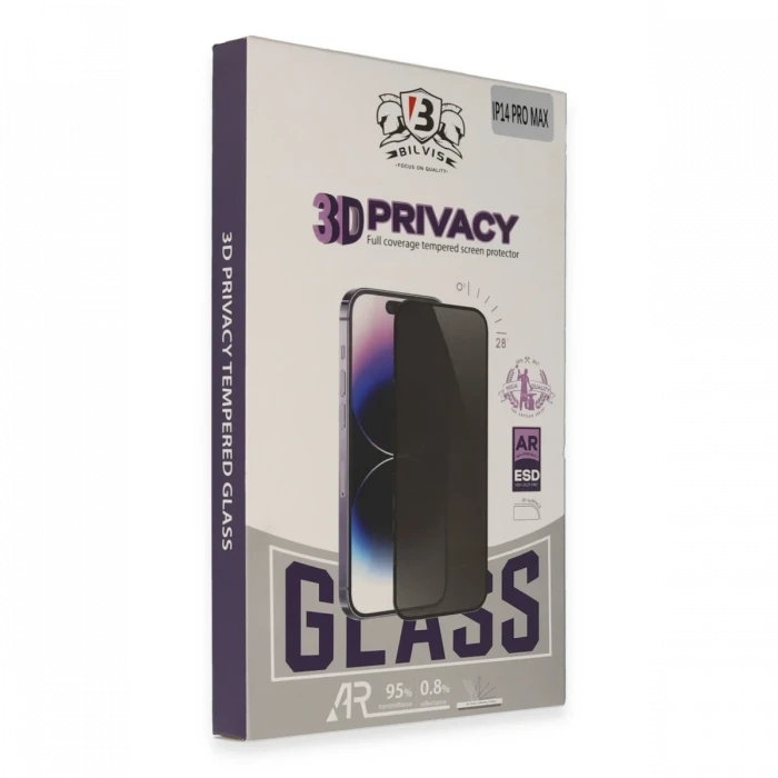 ieg™  iPhone 15 Pro Max Bilvis 3D Hayalet Cam Ekran Koruyucu