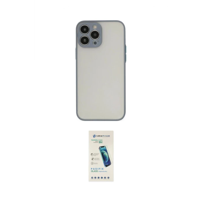 ieg™ iPhone 15 Pro Max Kılıf Ahenk Çizgi Serisi - Şeffaf Pasifik Cam Ekran Koruyucu