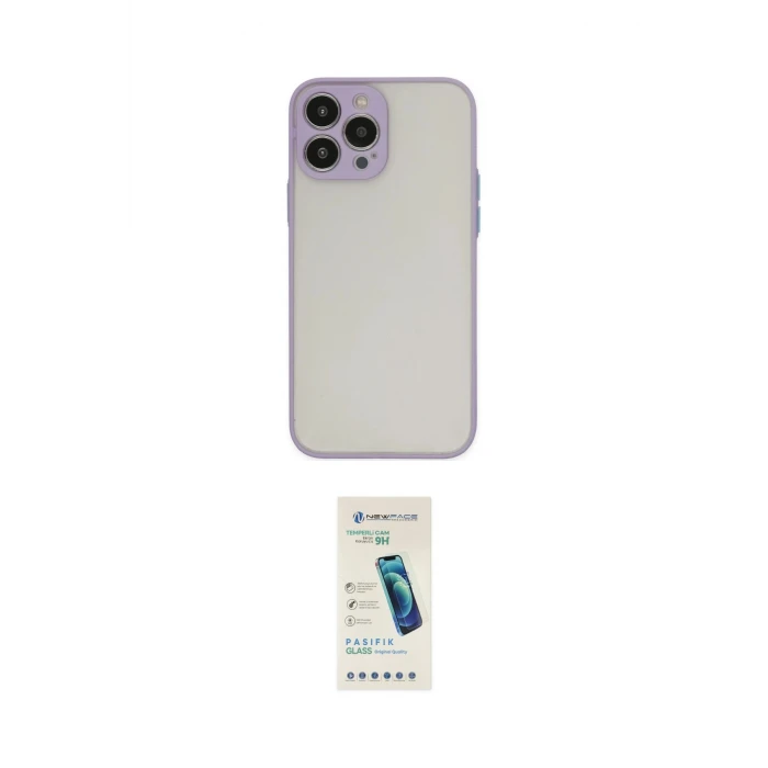 ieg™ iPhone 15 Pro Max Kılıf Ahenk Çizgi Serisi - Şeffaf Pasifik Cam Ekran Koruyucu