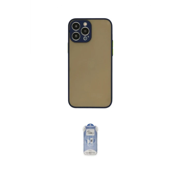 ieg™ iPhone 15 Pro Max Kılıf Ahenk Çizgi Serisi - Siyah Joko Magic 5D Cam