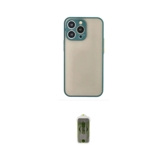 ieg™ iPhone 15 Pro Max Kılıf Ahenk Çizgi Serisi - Siyah Joko Magic 5D Hayalet Cam
