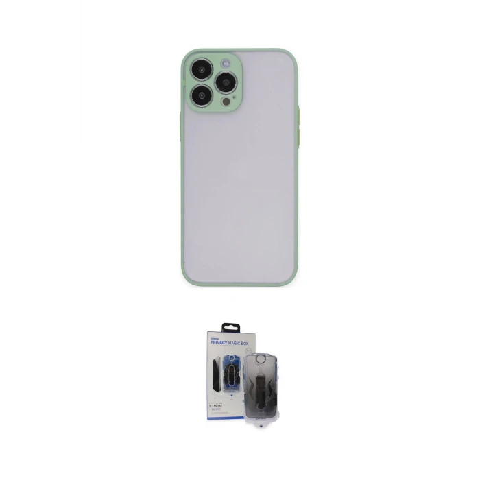 ieg™ iPhone 15 Pro Max Kılıf Ahenk Çizgi Serisi - Siyah Vanessa Magic Hayalet Cam