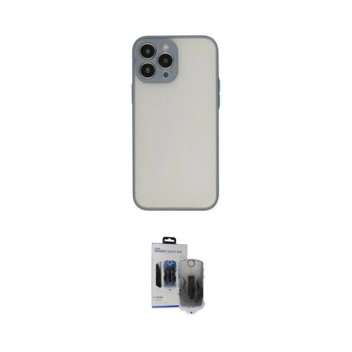 ieg™ iPhone 15 Pro Max Kılıf Ahenk Çizgi Serisi - Siyah Vanessa Magic Hayalet Cam