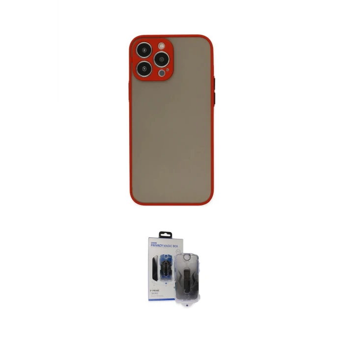 ieg™ iPhone 15 Pro Max Kılıf Ahenk Çizgi Serisi - Siyah Vanessa Magic Hayalet Cam