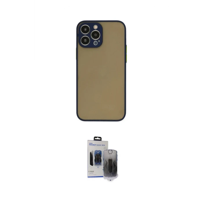 ieg™ iPhone 15 Pro Max Kılıf Ahenk Çizgi Serisi - Siyah Vanessa Magic Hayalet Cam