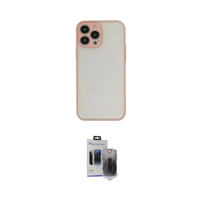 ieg™ iPhone 15 Pro Max Kılıf Ahenk Çizgi Serisi - Siyah Vanessa Magic Hayalet Cam
