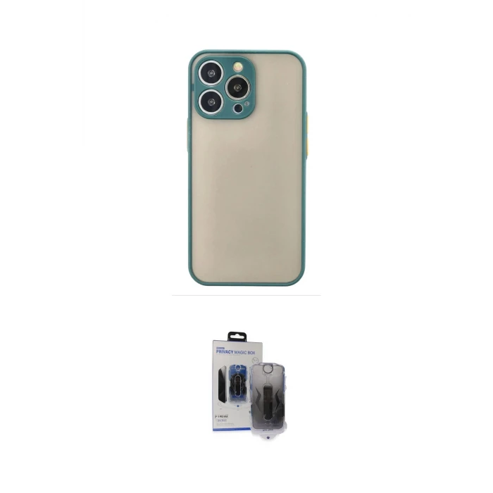 ieg™ iPhone 15 Pro Max Kılıf Ahenk Çizgi Serisi - Siyah Vanessa Magic Hayalet Cam