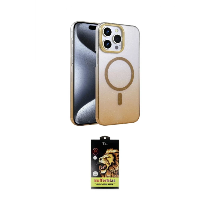 ieg™ iPhone 15 Pro Max Kılıf Ahenk Doku Özel Seri - Siyah Buffer Cam Ekran Koruyucu