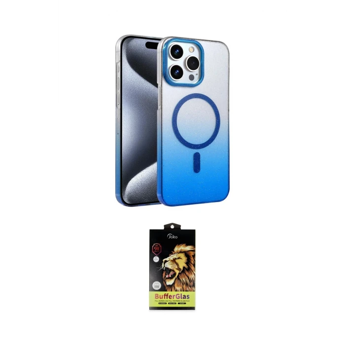 ieg™ iPhone 15 Pro Max Kılıf Ahenk Doku Özel Seri - Siyah Buffer Cam Ekran Koruyucu