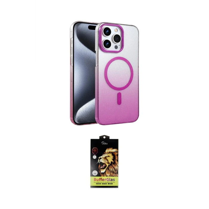 ieg™ iPhone 15 Pro Max Kılıf Ahenk Doku Özel Seri - Siyah Buffer Cam Ekran Koruyucu