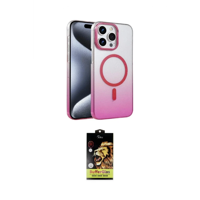 ieg™ iPhone 15 Pro Max Kılıf Ahenk Doku Özel Seri - Siyah Buffer Cam Ekran Koruyucu