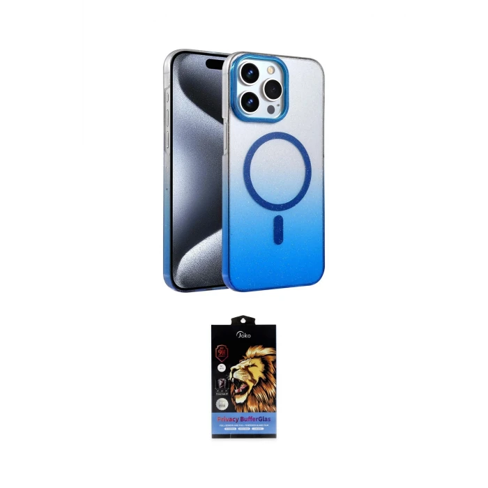 ieg™ iPhone 15 Pro Max Kılıf Ahenk Doku Özel Seri - Siyah Buffer Hayalet Cam Ekran Koruyucu