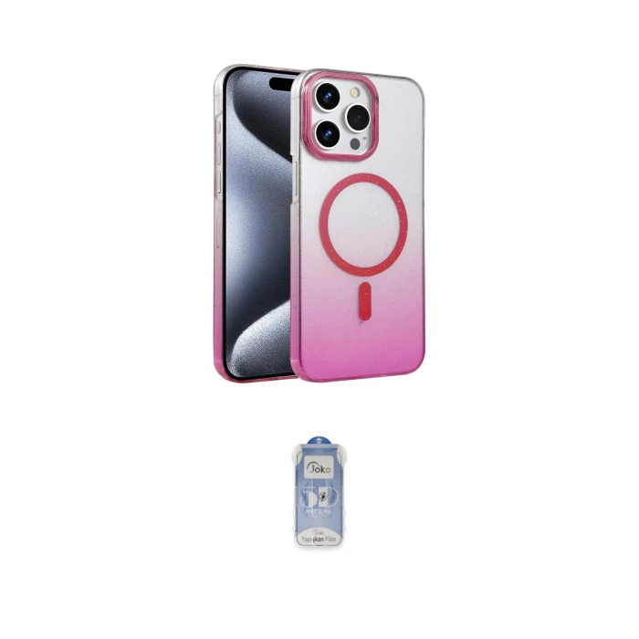 ieg™ iPhone 15 Pro Max Kılıf Ahenk Doku Özel Seri - Siyah Joko Magic 5D Cam