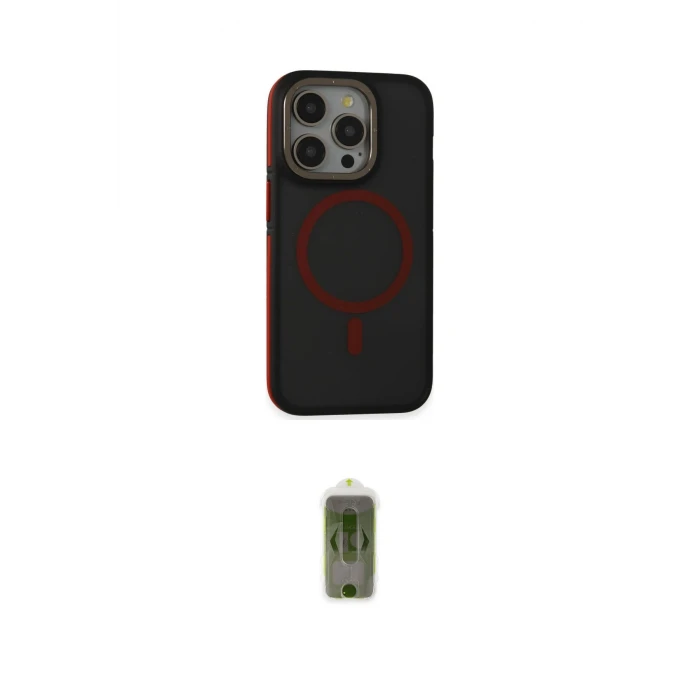 ieg™ iPhone 15 Pro Max Kılıf Ahenk Form Serisi - Siyah Joko Magic 5D Hayalet Cam