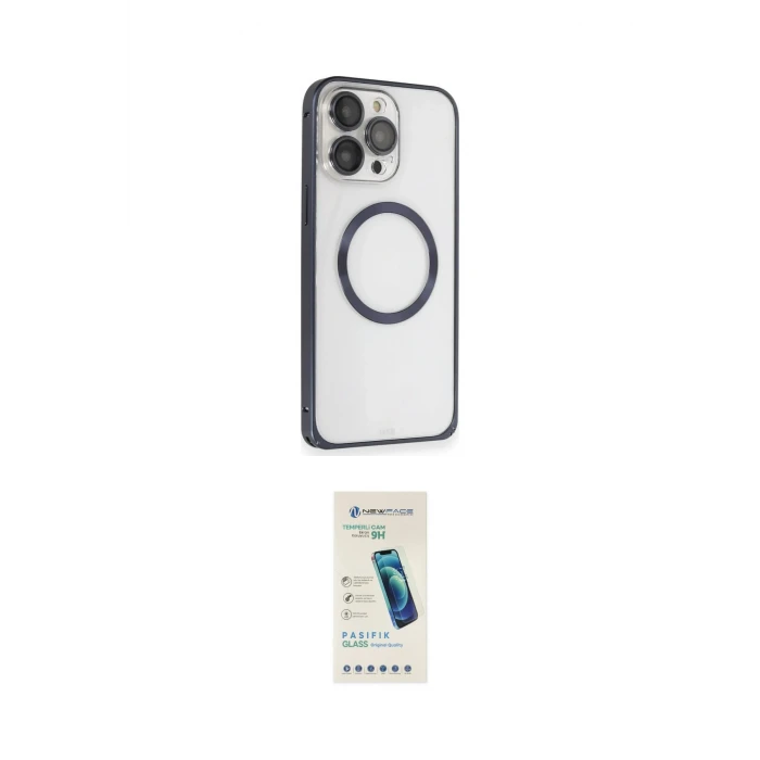 ieg™ iPhone 15 Pro Max Kılıf Ahenk Işık Serisi - Şeffaf Pasifik Cam Ekran Koruyucu
