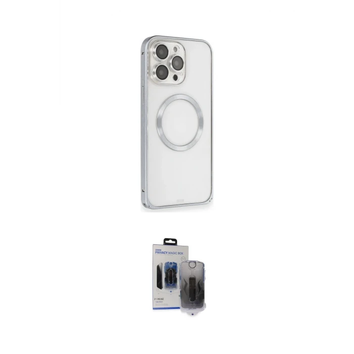 ieg™ iPhone 15 Pro Max Kılıf Ahenk Işık Serisi - Siyah Vanessa Magic Hayalet Cam