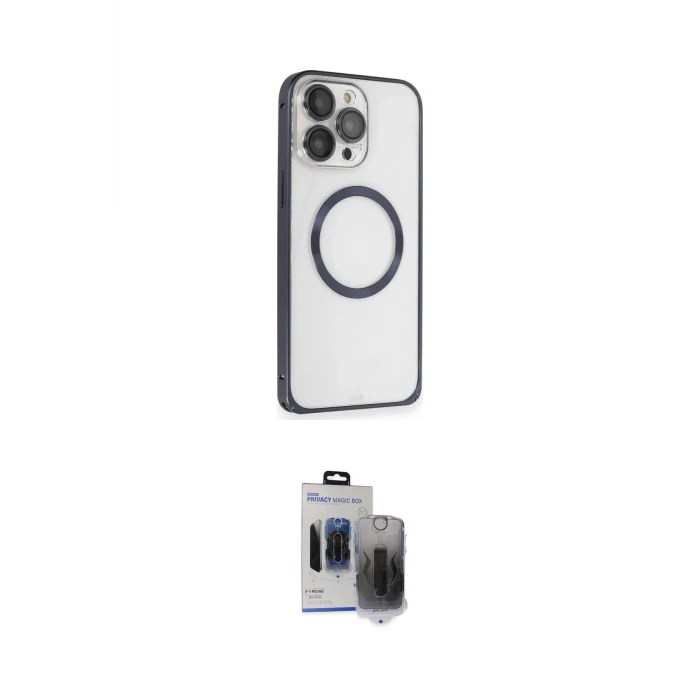 ieg™ iPhone 15 Pro Max Kılıf Ahenk Işık Serisi - Siyah Vanessa Magic Hayalet Cam