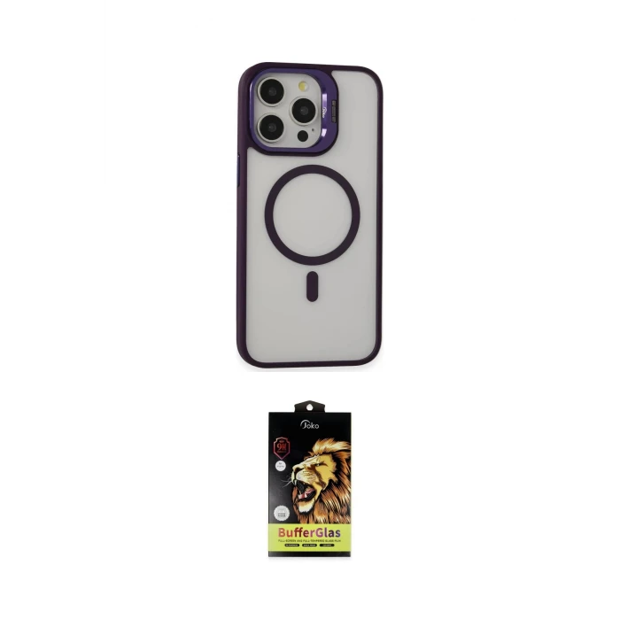 ieg™ iPhone 15 Pro Max Kılıf Ahenk Klasik Özel Seri - Siyah Buffer Cam Ekran Koruyucu