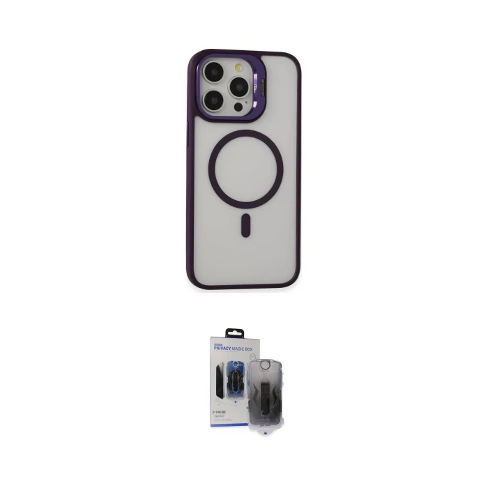 ieg™ iPhone 15 Pro Max Kılıf Ahenk Klasik Özel Seri - Siyah Vanessa Magic Hayalet Cam