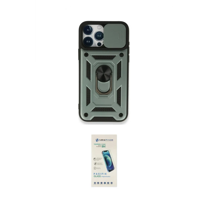 ieg™ iPhone 15 Pro Max Kılıf Ahenk Klasik - Şeffaf Pasifik Cam Ekran Koruyucu