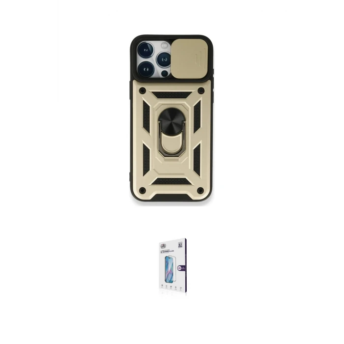 ieg™ iPhone 15 Pro Max Kılıf Ahenk Klasik - Siyah Bilvis 0.18mm Plus Cam Ekran Koruyucu