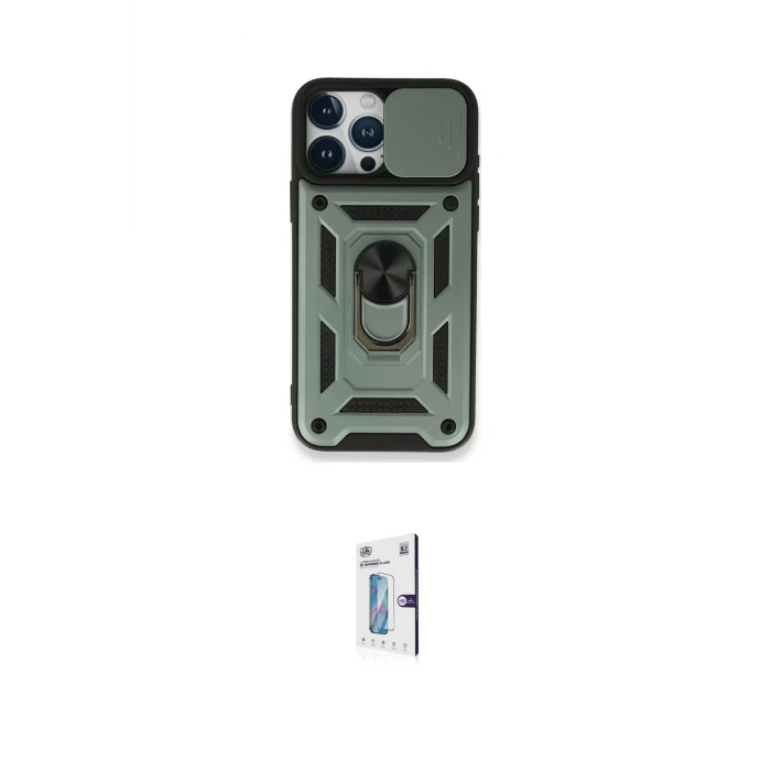 ieg™ iPhone 15 Pro Max Kılıf Ahenk Klasik - Siyah Bilvis 0.18mm Plus Cam Ekran Koruyucu