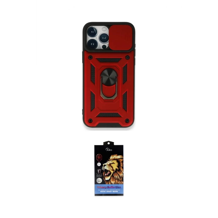 ieg™ iPhone 15 Pro Max Kılıf Ahenk Klasik - Siyah Buffer Hayalet Cam Ekran Koruyucu
