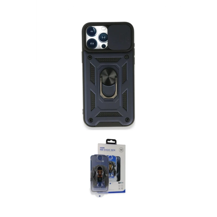 ieg™ iPhone 15 Pro Max Kılıf Ahenk Klasik - Siyah Vanessa Magic Cam