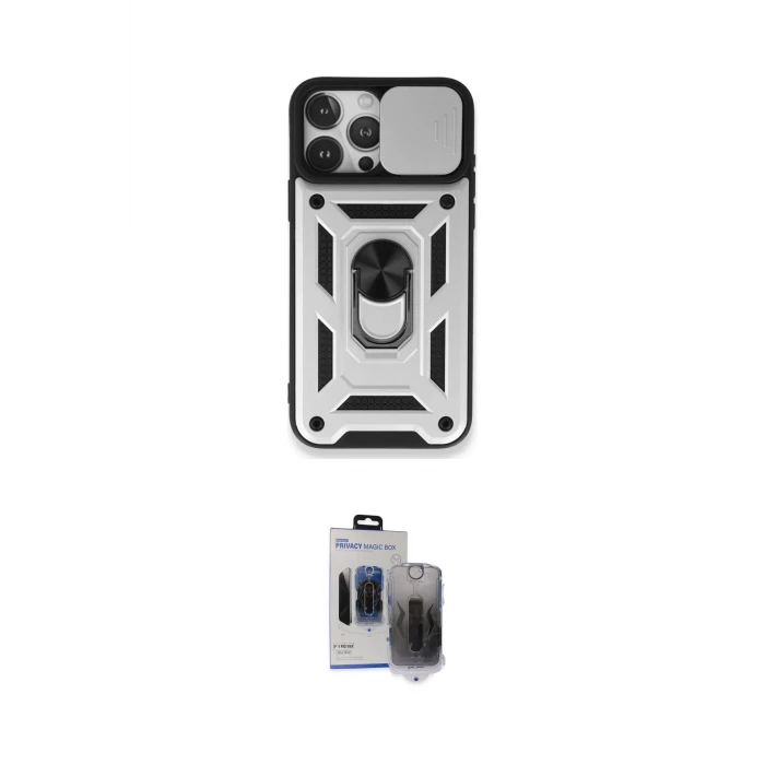 ieg™ iPhone 15 Pro Max Kılıf Ahenk Klasik - Siyah Vanessa Magic Hayalet Cam