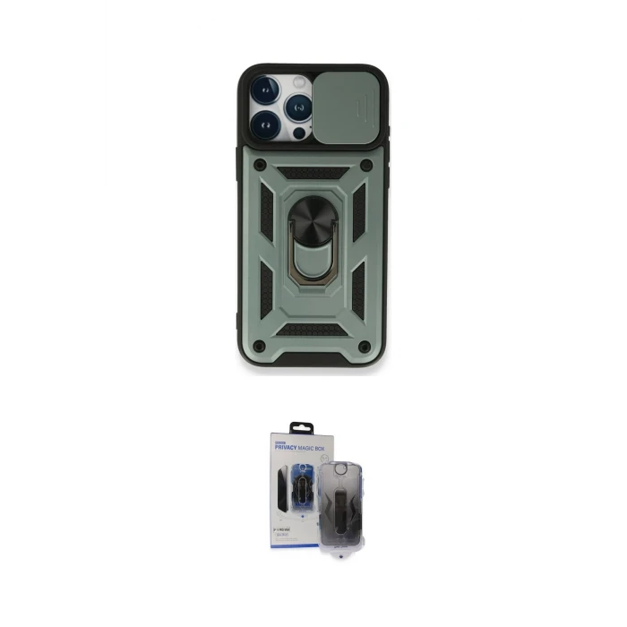 ieg™ iPhone 15 Pro Max Kılıf Ahenk Klasik - Siyah Vanessa Magic Hayalet Cam