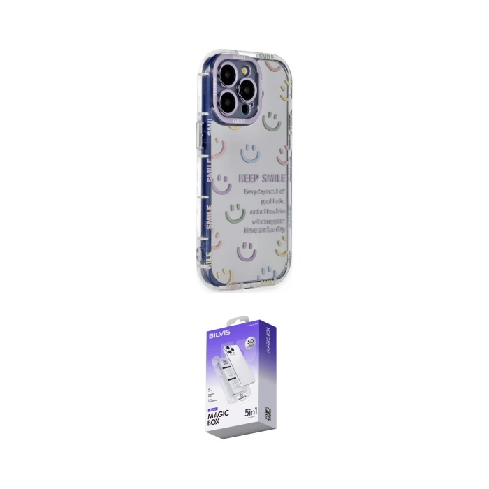 ieg™ iPhone 15 Pro Max Kılıf Ahenk Modern Serisi - Siyah Bilvis 5in1 3D Magic Cam Ekran Koruyucu