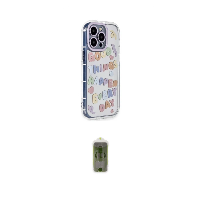 ieg™ iPhone 15 Pro Max Kılıf Ahenk Modern Serisi - Siyah Joko Magic 5D Hayalet Cam