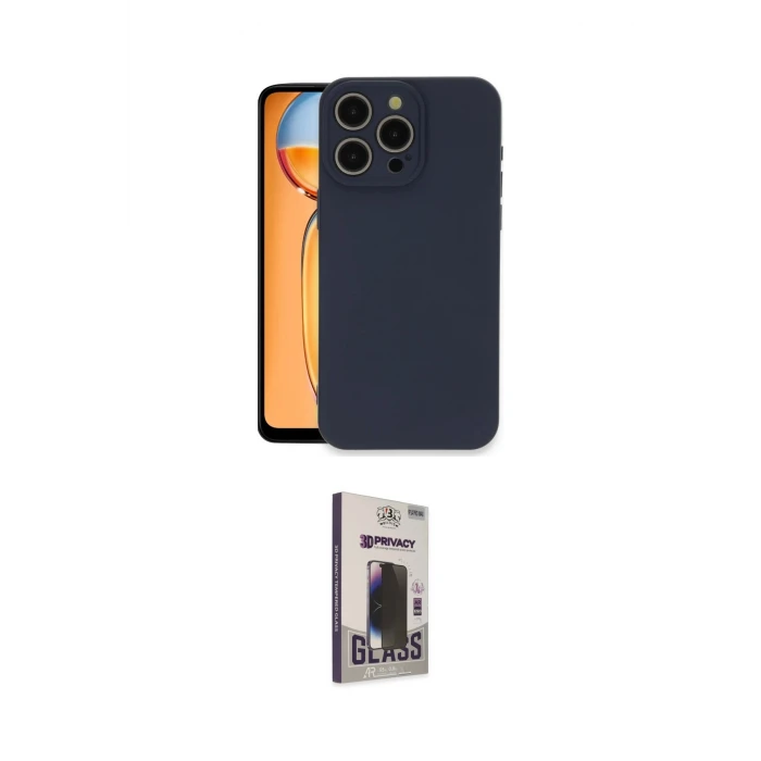 ieg™ iPhone 15 Pro Max Kılıf Ahenk Serisi - Siyah Bilvis Hayalet Cam Ekran Koruyucu