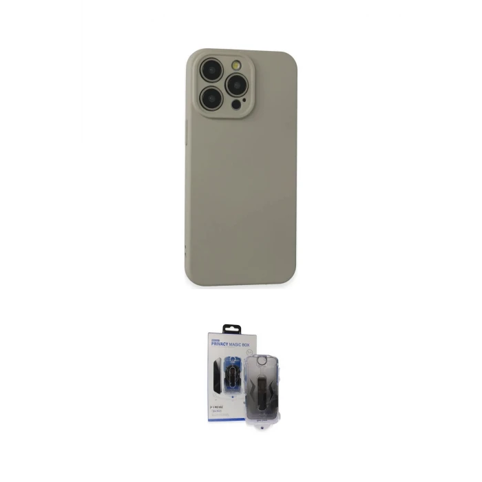 ieg™ iPhone 15 Pro Max Kılıf Ahenk Serisi - Siyah Vanessa Magic Hayalet Cam