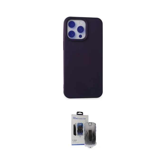 ieg™ iPhone 15 Pro Max Kılıf Ahenk Serisi - Siyah Vanessa Magic Hayalet Cam